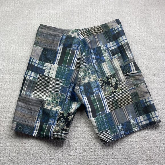 Y2K Men's Ripzone Paisley PatchWork Board Shorts Surfer Skate Grunge Men Sz Read - Picture 10 of 14